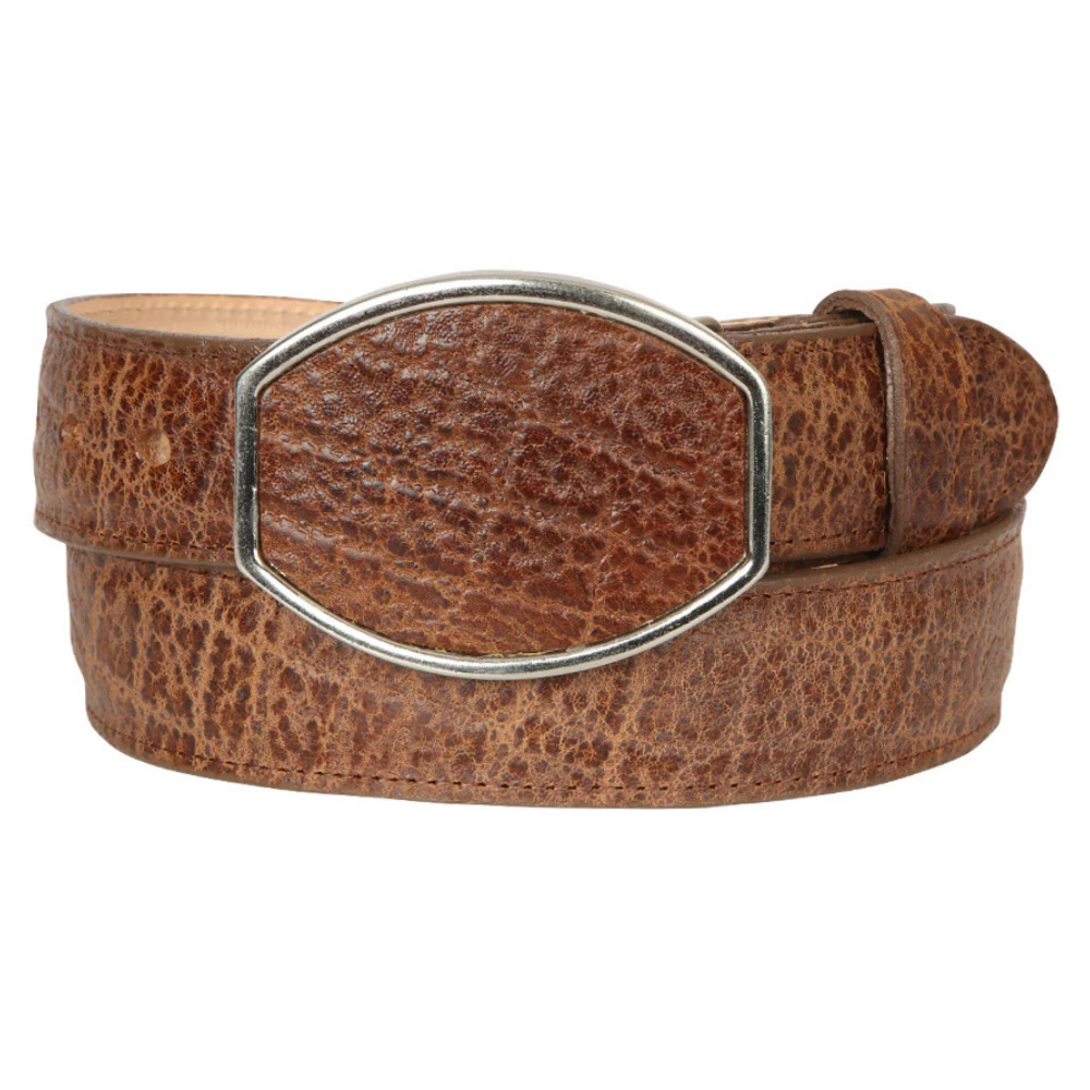 El General Men’s Western Belt - Elephant Print - Tobacco