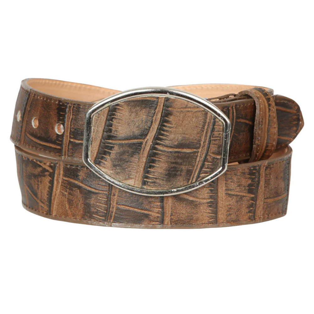 El General Men’s Western Belt - Macro Coco Print - Tobacco