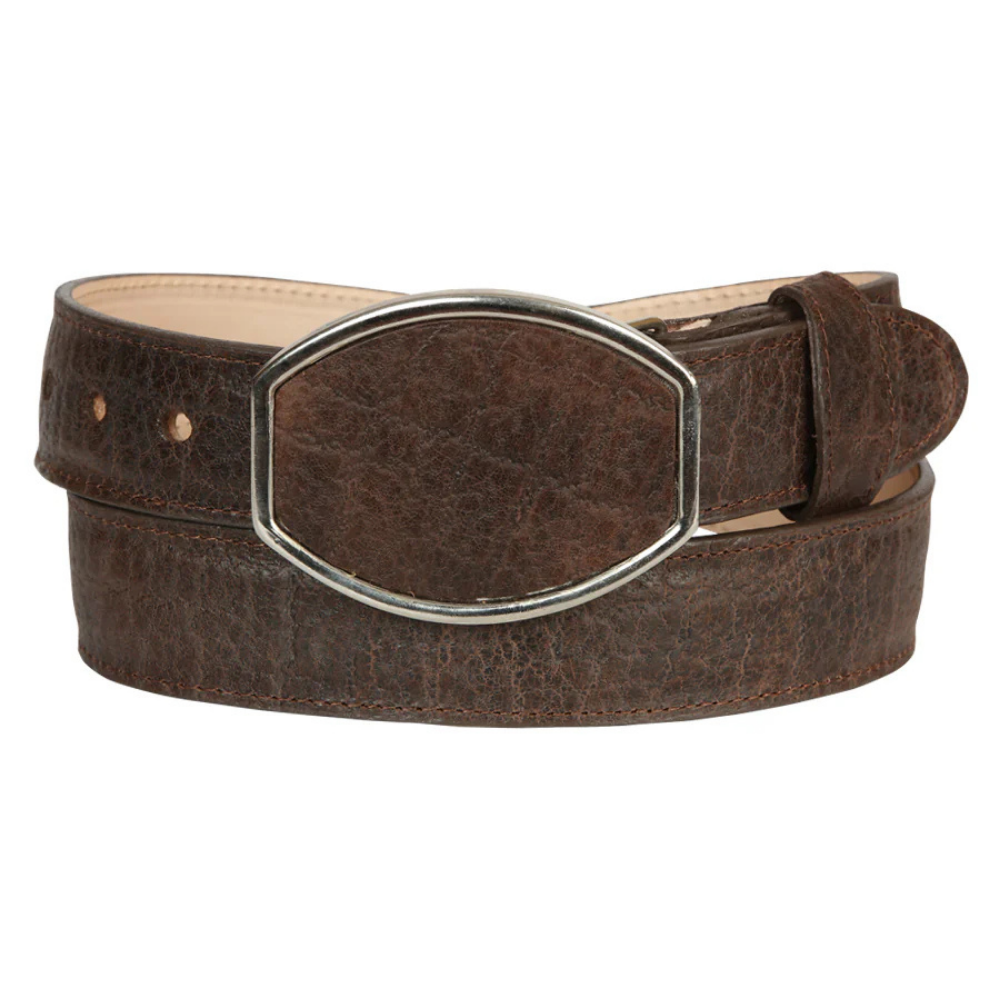 El General Men’s Western Belt - Elephant Print - Cognac